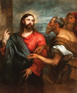 The Tribute Money - Dyck, Sir Anthonis, van (1599-1641) - ca 1625 - Oil on canvas - 147x135 - Musei di Strada Nuova、ジェノバ 作： Anthony van Dyck