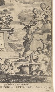 植物学の寓意 タイトル ページ: Theodorus Schoon、植物の真の演習と分析、1692 年 作： Anthony van Zijlvelt