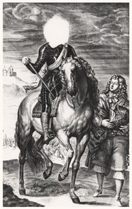 ピエールロンバール（1612-80）（105377-8を参照）によって彫刻された、フランスのルイを起源とする頭のない乗馬の肖像画 作： Anthony van after Dyck