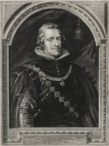 パウルスポンティウス（1603-58）、1632年（スペイン紙の彫刻）によって刻まれたスペイン国王フィリップ4世 作： Anthony van after Dyck