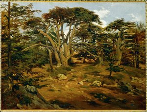 Les vieux cedres sur le Mont Liban - レバノン山脈の老杉... 作： アントワーヌ・アルフォンス・モンフォール