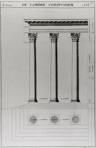 Ms 1031 Fol.51 「建築様式論」からの「コリント式装飾」。 作： Antoine Babuty Desgodets