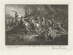 オーストリア継承戦争中の1747年7月2日のラウフフェルトの戦い（マーストリヒト近くのラウフフェルト）の様子 作： Antoine Benoist