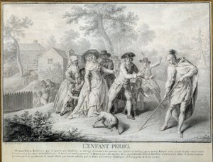 失われた子供 Saint John de Crevecoeurの「アメリカの農夫からの手紙」の挿絵。アントワーヌ・ボレル（1743-1810）によるリトグラフ 1783年頃。ブレランクールフランコ・アメリカン美術館 作： Antoine Borel