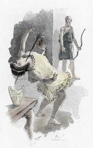 ホメロスのオデッセイ：求婚者の殺害 作： Antoine Calbet