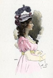 Josephine de Beauharnais (1763-1814) の肖像 Antoine Calbet による素描は、Masson の「ナポレオンと女性」からの引用 作： Antoine Calbet