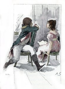 ナポレオン・ボナパルト (1769-1821) と婚約者のデザイレ・クラリー (1777-1860) の肖像 c. 1795 年 4 月 (1795 年 4 月、ナポレオン ボナパルトとの婚約時のデザイレ クラリーの肖像) 作： Antoine Calbet