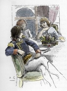 歌手のジュゼッピーナ・グラッシーニ (1773-1850) は、彼女の恋人となった最初の執政官ナポレオン・ボナパルトの部屋でベルティエの前で若かった 作： Antoine Calbet