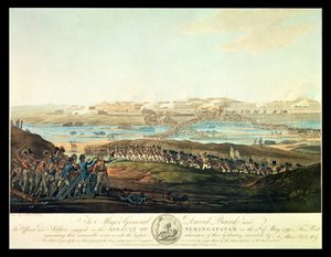 1799年のセリンガパタムの捕獲、1801年（着色されたアクアチント） 作： アントワーヌ・カルドン