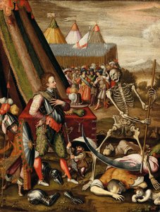 王子と死の対話. 戦争の恐怖の寓話、1540 年代。