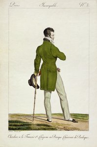 ジョルジュジャックガティーヌ（1773-1831）のパブが刻印した、「フランソワI」のヘアスタイルとチャームと装身具のコレクションが入ったダンディ。 作： Antoine Charles Horace Vernet