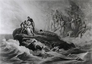 バートランド家の別れ、セントヘレナ、1821-36年 作： Antoine Charles Horace Vernet