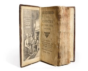 シャルル・ペローの「物語または過去の物語」の正面図。パリのシャルル・ペローの作品。クロード・バルバン 作： Antoine Clouzier