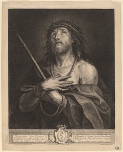 悲しみの人としてのキリスト 作： Antoine Coypel, finished in engraving by Charles Simonneau