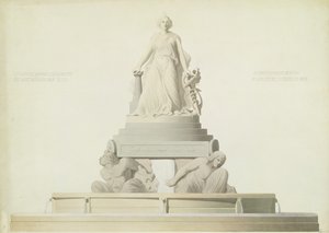 ヨーロッパ広場に向けられた記念碑のプロジェクト、1839年（紙と鉛筆） 作： Antoine Etex