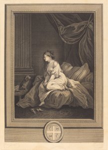 彼が私にとても忠実だったら 作： Antoine Francois Dennel after Jean Honoré Fragonard