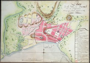 要塞のあるジャクメルの町の平面図 作： Antoine François Sorrel des Rivieres