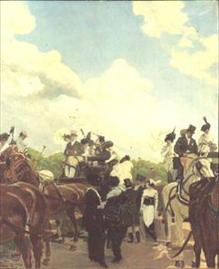 ロンシャンでのレース参加者、1906 作： Antoine Guillaume Minartz