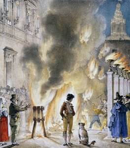 パラッツォ・マダマの小さな花火』アントワン＝ジャン＝バティスト・トマ（1791-1833）作、『Un an a Rome et dans ses environs（ローマとその周辺での一年）』からの抜粋プリント。イタリア 作： Antoine Jean Baptiste Thomas