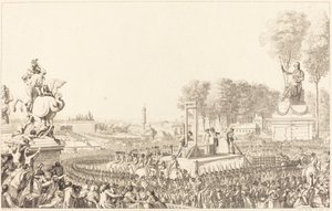 1793 年 10 月 16 日、マリー・アントワネットの命日 作： Antoine Jean Duclos after Charles Monnet