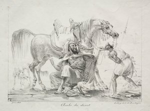 砂漠のアラブ、1817年。 作： Antoine Jean Gros