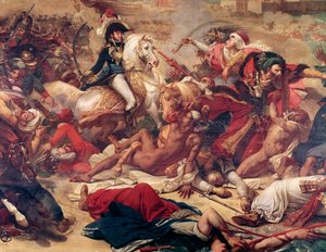アブキールの戦い、オスマン軍と戦うムラト将軍。(詳細、油彩・キャンバス 作： Antoine Jean Gros