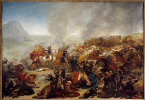 エジプトのキャンペーン（遠征）（1798年〜1801年）。"The Battle of Nazareth on 08/04/1799" この戦いでは、将軍ジャン・アンドーシュ・ジュノ（Jean-Andoche）（1771-1813）が勝利を収めました。アントワーヌ・ジャン・グロ（1771-1835）による絵画 1801年 日1,35x1,95 m Nantes, Musee des B