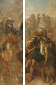ジャン＝バティスト・クレベール将軍とエジプト人家族 (「ピラミッドの戦い」のスケッチ) 作： Antoine Jean Gros
