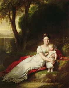 ホルテンスユージニードボーアルネ（1783-1837）、オランダの女王、息子のチャールズルイスナポレオンボナパルト（1808-73）、未来のナポレオンIII 作： Antoine Jean Gros