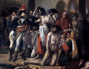 1804年、1799年3月11日、ヤッファのペストに襲われたナポレオンボナパルト。 作： Antoine Jean Gros