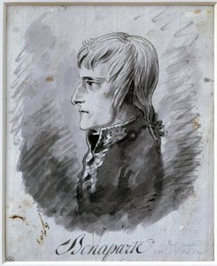 イタリア軍総司令官ナポレオン・ボナパルト（1769-1821）の肖像 アントワーヌ・ジャン・グロ（1771-1835）によるペンとインクのドローイング 19世紀。日 0,21x0,16 m パリ、ルーヴル美術館 作： Antoine Jean Gros