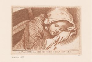 眠っている女の子 作： Antoine Joseph Dezallier d