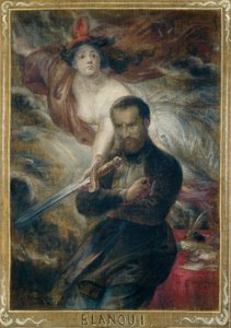 オーギュスト・ブランキ、ジャーナリスト、革命家、1871年のコミューンのメンバー...（キャンバスに描かれた絵画）