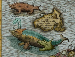 オラウス・マグヌス（1490-1557）作 海の地図（Carta marina）の詳細