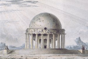 コスモポリートのための家の設計、1783年（詳細）（195241-195242、196724-196726も参照） 作： Antoine Laurent Thomas Vaudoyer