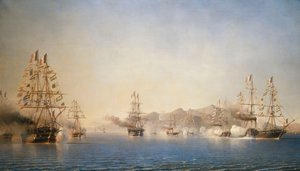 1852 年 9 月 27 日、大公大統領 (ナポレオン 3 世) の Rade de Toulon への到着 作： Antoine Leon Morel Fatio