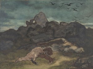 死んだ馬、1810-75。 作： Antoine Louis Barye