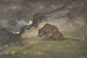 ヒョウウォッチング蛇、1810-75。 作： Antoine Louis Barye