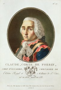 クロード（1656-1733）1789年の「偉大な男性、輝かしい女性、そして記憶に残るフランスの主題の肖像」からの1789年のコンテドフォルビン 作： Antoine Louis Francois Sergent Marceau