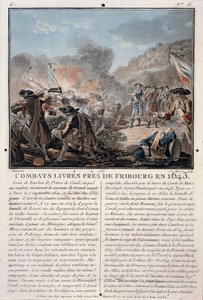フライブルク近郊の戦闘、1643年、ジャンバプティストモレット（fl.1790-1820）、1787年（カラーリソ）によって彫刻 作： Antoine Louis Francois Sergent Marceau