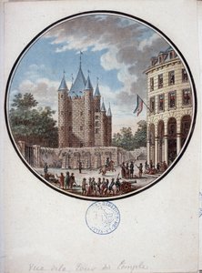 パリ、テンプル塔の眺め - セルジュの「パリの主要建築物の絵のある風景」の中で 作： Antoine Louis Francois Sergent Marceau