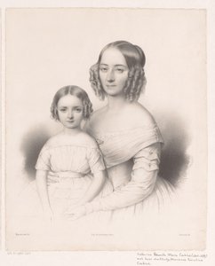 カタリーナ・ペトロネラ・マリア・コチウスと娘の肖像 作： Antoine Maurin