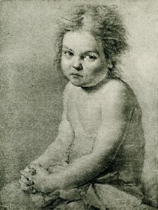 裸で座っている女の子のための自然研究 作： Antoine Pesne