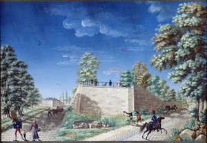 パリ郊外のテラスの眺め、1810年頃 作： Antoine Pierre Mongin