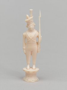 白いポーン、チェスの駒、インド、1820年頃 作： Antoine Verard