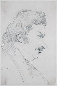 オノレ・ド・バルザック（1799-1850）の肖像（紙に鉛筆 作： Antoine Vestier