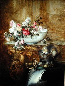 花のボウルの静物 作： Antoine Vollon