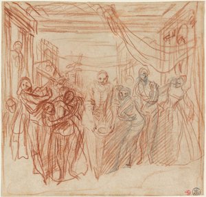 お辞儀をするイタリアのコメディアン 作： Antoine Watteau