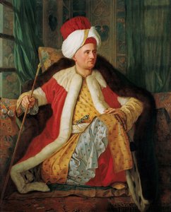18世紀後半のトルコの衣装を着たシャルルグラヴィエヴェルジェンヌ伯とフランス大使の肖像。