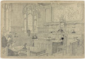 1942 年 6 月、ロンドンのオランダ宮廷の (未完成の) 絵の全構成の研究 作： Anton Abraham van Anrooy